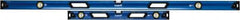 Empire Level - 32" & 78" Long 3 Vial Box Beam Level - Metal, Blue, 1 Level & 2 Plumb Vials - Industrial Tool & Supply