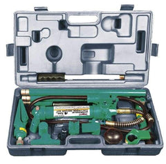 Safeguard - 18 Piece Automotive Collision Repair Kit - Extention Tubes, Base, Wedge Head, V-Base, Adapters, Serrated Saddle, Rubber Head, Pump, 1/2 Ton Spreader, Ram, Hose - Industrial Tool & Supply