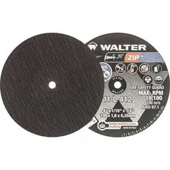 WALTER Surface Technologies - 4" 24 Grit Aluminum Oxide Cutoff Wheel - 1/16" Thick, 1/4" Arbor, 19,100 Max RPM, Use with Die Grinders - Industrial Tool & Supply