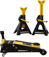 Omega Lift Equipment - 2.5 Ton Capacity Service Floor Jack - 5-3/8 to 19-7/8" High - Industrial Tool & Supply