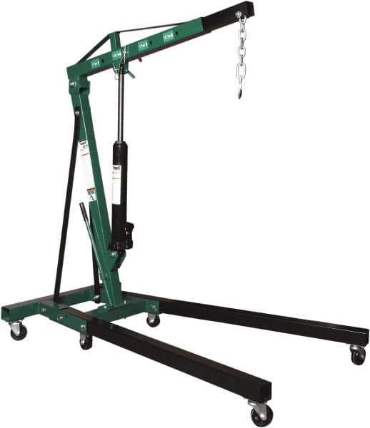 Safeguard - 4,000 Lb Load Capacity, Steel Folding Engine Crane - 9-1/2' to 74' Span - Industrial Tool & Supply