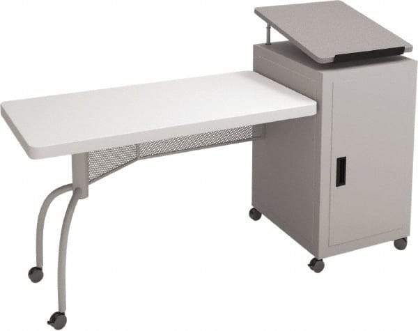Oklahoma Sound - 300 Lb Capacity, 3 Shelf, 1 Door Combination Storage Cabinet & Work Table - 24" Wide x 68" Deep x 45" High - Industrial Tool & Supply