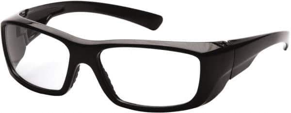 PYRAMEX - +2, Clear Lenses, Scratch Resistant, Framed Magnifying Safety Glasses - UV Protection, Black Nylon Frame, ANSI Z87.1 - Industrial Tool & Supply