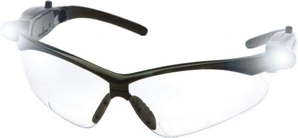 PYRAMEX - +2, Clear Lenses, Scratch Resistant, Framed Magnifying Safety Glasses - UV Protection, Black Nylon Frame, ANSI Z87.1 - Industrial Tool & Supply