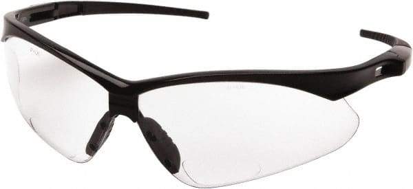 PYRAMEX - +1.5, Clear Lenses, Scratch Resistant, Framed Magnifying Safety Glasses - UV Protection, Black Nylon Frame, ANSI Z87.1 - Industrial Tool & Supply