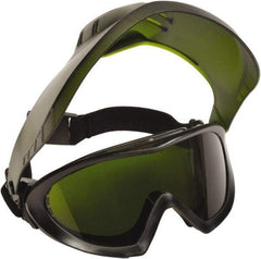 PYRAMEX - Size Universal, Green Polycarbonate Anti-Fog & Scratch Resistant Lens, Goggles with Face Shield - Indirect Vent, Black PVC/Polycarbonate Frame, Over the Glass Style - Industrial Tool & Supply