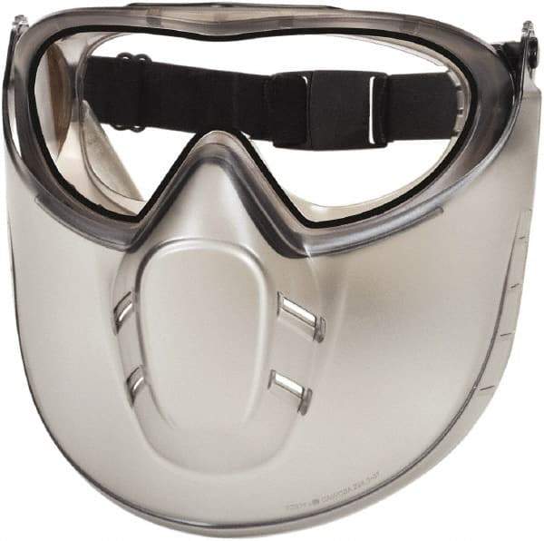 PYRAMEX - Size Universal, Clear Polycarbonate Anti-Fog & Scratch Resistant Lens, Goggles with Face Shield - Indirect Vent, Black PVC/Polycarbonate Frame, Over the Glass Style - Industrial Tool & Supply