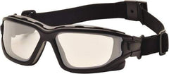 PYRAMEX - Size Small, Indoor/Outdoor Mirror Polycarbonate Anti-Fog & Scratch Resistant Lens, Hybrid Safety Glasses/Goggles - Direct Vent, Black Nylon Frame - Industrial Tool & Supply
