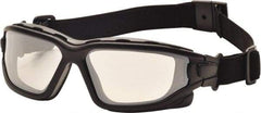 PYRAMEX - Size Universal, Indoor/Outdoor Mirror Polycarbonate Anti-Fog & Scratch Resistant Lens, Hybrid Safety Glasses/Goggles - Direct Vent, Black Nylon Frame - Industrial Tool & Supply