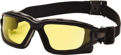 PYRAMEX - Size Universal, Amber Polycarbonate Anti-Fog & Scratch Resistant Lens, Hybrid Safety Glasses/Goggles - Direct Vent, Black Nylon Frame - Industrial Tool & Supply