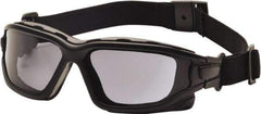 PYRAMEX - Size Universal, Gray Polycarbonate Anti-Fog & Scratch Resistant Lens, Hybrid Safety Glasses/Goggles - Direct Vent, Black Nylon Frame - Industrial Tool & Supply