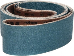 VSM - 4" Wide x 132" OAL, 80 Grit, Zirconia Alumina Abrasive Belt - Zirconia Alumina, Medium, Coated, X Weighted Cloth Backing, Wet/Dry, Series ZK713X - Industrial Tool & Supply