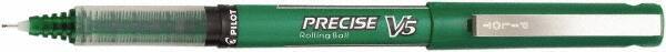 Pilot - Precision Point Roller Ball Pen - Green - Industrial Tool & Supply