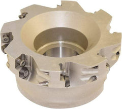 Millstar - 8 Inserts, 100mm Cutter Diam, 1.5mm Max Depth of Cut, Indexable High-Feed Face Mill - 32mm Arbor Hole Diam, 50mm High, HFA Toolholder, HFCI-1204 Inserts, Series HFA - Industrial Tool & Supply