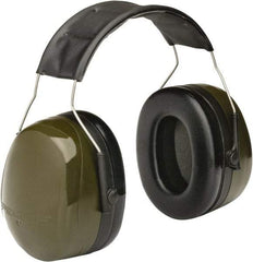Ability One - Over the Head Olive Green Polyether/Glycerine Cushion Earmuffs - 22 NRR Rating, Adjustable Headband - Industrial Tool & Supply