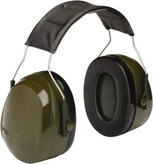 Ability One - Over the Head Olive Green Polyether/Glycerine Cushion Earmuffs - 22 NRR Rating, Adjustable Headband - Industrial Tool & Supply