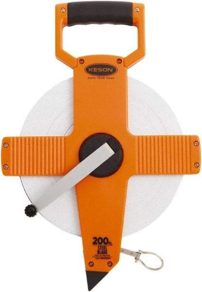 Keson - 200' x 3/8" Tape Measure - 1/10 & 1/100" Graduation - Industrial Tool & Supply