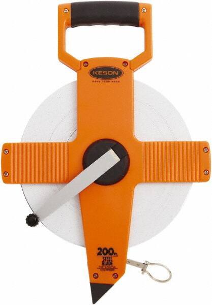 Keson - 200' x 3/8" Tape Measure - 1/10 & 1/100" Graduation - Industrial Tool & Supply