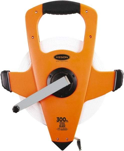 Keson - 300' x 3/8" Tape Measure - 1/10 & 1/100" Graduation - Industrial Tool & Supply