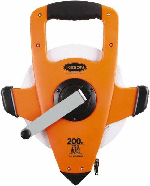 Keson - 200' x 3/8" Tape Measure - 1/10 & 1/100" Graduation - Industrial Tool & Supply