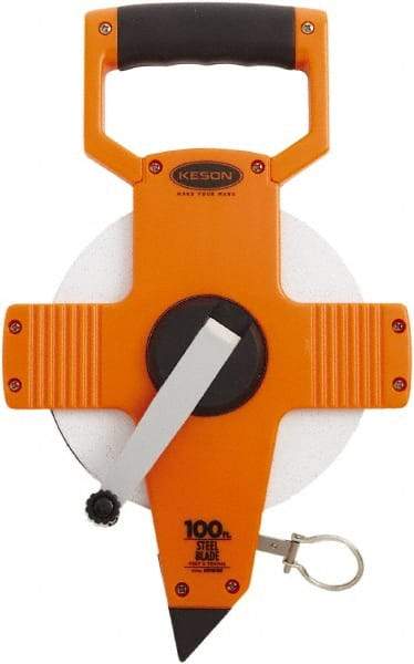 Keson - 100' x 3/8" Tape Measure - 1/10 & 1/100' Graduation - Industrial Tool & Supply