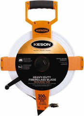 Keson - 300' x 1/2" Tape Measure - 1/8, 1/10 & 1/100" Graduation - Industrial Tool & Supply