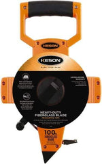 Keson - 100' x 1/2" Tape Measure - 1/8, 1/10 & 1/100" Graduation - Industrial Tool & Supply