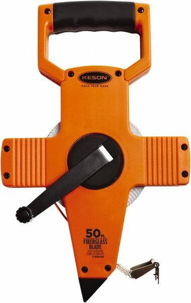 Keson - 50' x 1/2" Tape Measure - 1/8, 1/10 & 1/100" Graduation - Industrial Tool & Supply