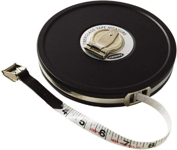 Keson - 100' x 1/2" Tape Measure - 1/8" Graduation - Industrial Tool & Supply