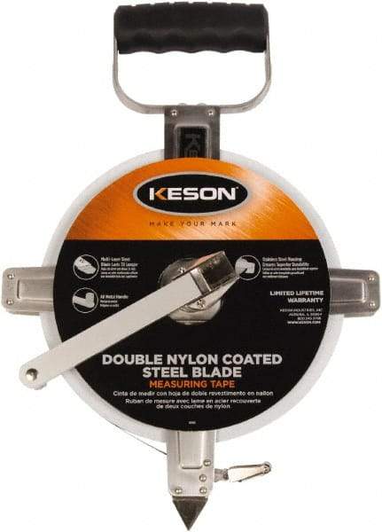 Keson - 200' x 3/8" Tape Measure - 1/8" Graduation - Industrial Tool & Supply