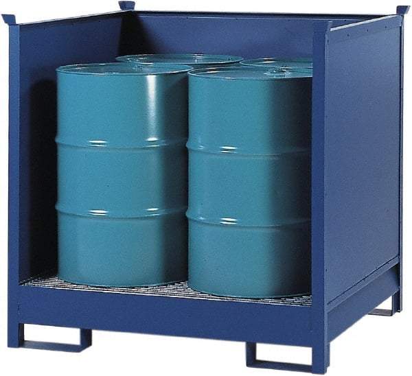 Denios - Mobile Spill Containment Type: Transport Pallet w/Side Walls Number of Drums: 4 - Industrial Tool & Supply