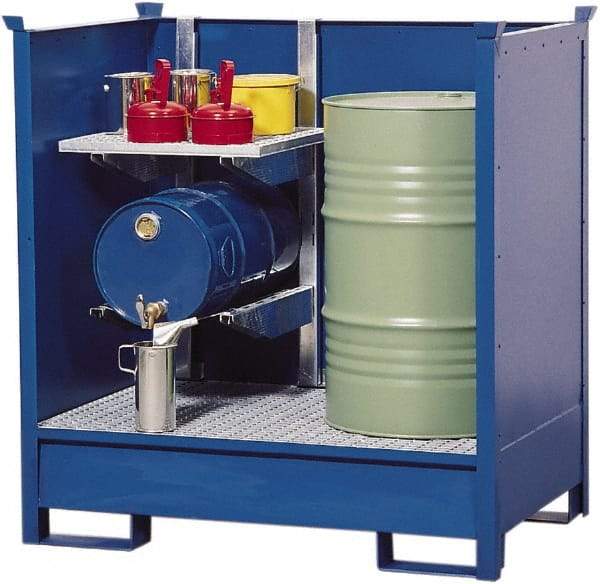 Denios - Mobile Spill Containment Type: Transport Pallet w/Side Walls Number of Drums: 2 - Industrial Tool & Supply