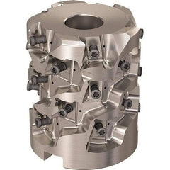 Seco - 25 Inserts, 2.4803" Cut Diam, 1.06" Arbor Diam, 58mm Max Depth of Cut, Indexable Square-Shoulder Face Mill - 90° Lead Angle, 2.9528" High, LOEX-12 Insert Compatibility, Through Coolant, Series Square T4-12 - Industrial Tool & Supply