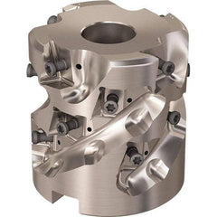Seco - 16 Inserts, 2.4803" Cut Diam, 1.06" Arbor Diam, 46mm Max Depth of Cut, Indexable Square-Shoulder Face Mill - 90° Lead Angle, 2.5591" High, LOEX-12 Insert Compatibility, Through Coolant, Series Square T4-12 - Industrial Tool & Supply