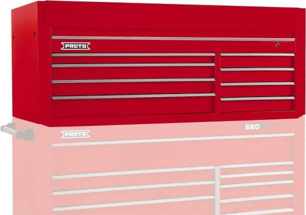 Proto - 8 Drawer Top Tool Chest - 66" Wide x 27" Deep x 27" High, Steel, Red - Industrial Tool & Supply