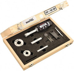 Starrett - 10 to 20mm, 62mm Gage Depth, 0.001mm Resolution, Friction Thimble, IP65 Electronic Inside Hole Micrometer Set - Accurate to 0.004mm, 1 Head, 3 Anvils, 2 Setting Rings, Data Output, Instant Inch/Millimeter Conversion - Industrial Tool & Supply