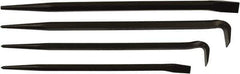 Mayhew - 4 Piece Line-Up & Rolling Head Pry Bar Set - Includes 14, 16, 18 & 20" Lengths - Industrial Tool & Supply