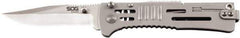 SOG Specialty Knives - 3.018" Blade, 4" OAL, Clip Point Folding Knife - 4.22" Closed Length, Stainless Steel, 1 Blade, 1 Edge, Belt clip - Industrial Tool & Supply