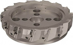 Seco - 14 Inserts, 315mm Cut Diam, 60mm Arbor Diam, 25mm Max Depth of Cut, Indexable Square-Shoulder Face Mill - 90° Lead Angle, 80mm High, ABEX 26.. Insert Compatibility, Through Coolant, Series R220.96 - Industrial Tool & Supply