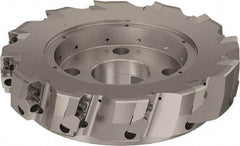 Seco - 12 Inserts, 250mm Cut Diam, 60mm Arbor Diam, 25mm Max Depth of Cut, Indexable Square-Shoulder Face Mill - 90° Lead Angle, 63mm High, ABEX 26.. Insert Compatibility, Through Coolant, Series R220.96 - Industrial Tool & Supply