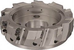 Seco - 10 Inserts, 200mm Cut Diam, 60mm Arbor Diam, 25mm Max Depth of Cut, Indexable Square-Shoulder Face Mill - 90° Lead Angle, 63mm High, ABEX 26.. Insert Compatibility, Through Coolant, Series R220.96 - Industrial Tool & Supply