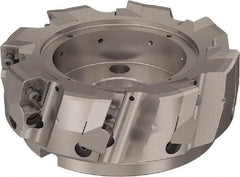 Seco - 8 Inserts, 160mm Cut Diam, 40mm Arbor Diam, 25mm Max Depth of Cut, Indexable Square-Shoulder Face Mill - 90° Lead Angle, 63mm High, ABEX 26.. Insert Compatibility, Through Coolant, Series R220.96 - Industrial Tool & Supply