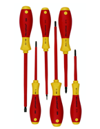 Insulated Screwdrivers Slotted 4.5; 6.5mm Phillips #1; 2. Square #1; 2. 6 Piece Set - Industrial Tool & Supply