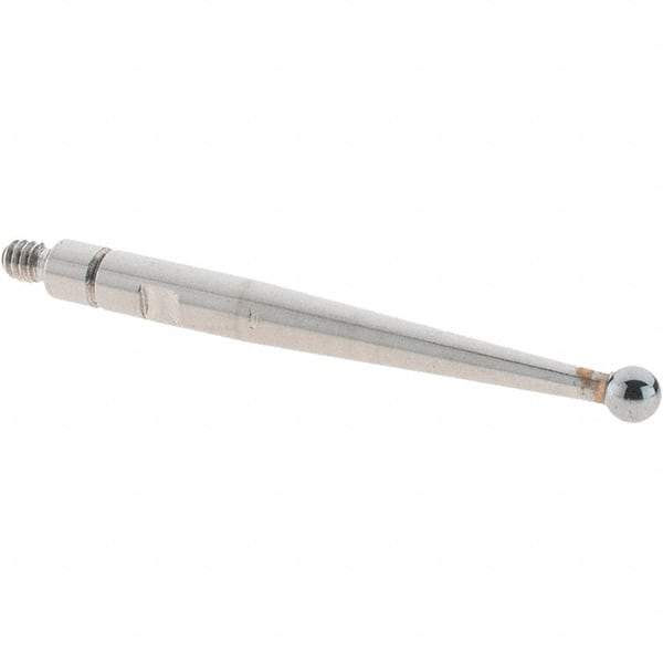 SPI - 2mm Ball Diam, Carbide, Ball Test Indicator Contact Point - 0.9" Contact Point Length, Use with Mitutoyo Test Indicators - Industrial Tool & Supply