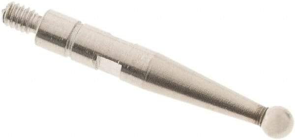 SPI - 2mm Ball Diam, Steel, Ball Test Indicator Contact Point - 0.606" Contact Point Length, Use with Mitutoyo Test Indicators - Industrial Tool & Supply
