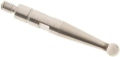 SPI - 2mm Ball Diam, Steel, Ball Test Indicator Contact Point - 0.606" Contact Point Length, Use with Mitutoyo Test Indicators - Industrial Tool & Supply
