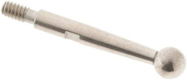 SPI - 3mm Ball Diam, Steel, Ball Test Indicator Contact Point - 0.52" Contact Point Length, Use with Teclock Test Indicators - Industrial Tool & Supply