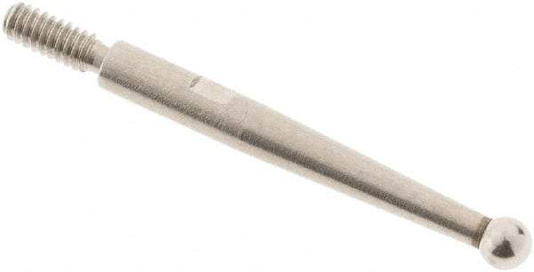 SPI - 2mm Ball Diam, Steel, Ball Test Indicator Contact Point - 0.671" Contact Point Length, Use with Teclock Test Indicators - Industrial Tool & Supply