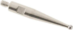 SPI - 1mm Ball Diam, Carbide, Ball Test Indicator Contact Point - 0.497" Contact Point Length, Use with Tesa Test Indicators - Industrial Tool & Supply