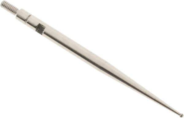 SPI - 0.8mm Ball Diam, Carbide, Ball Test Indicator Contact Point - 1.45" Contact Point Length, Use with Interapid Test Indicators - Industrial Tool & Supply